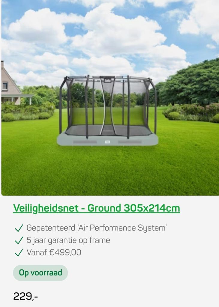Veiligheidsnet voor Ground Trampoline 305x214cm, Ophalen of Verzenden, Nieuw