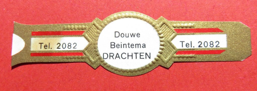 Sigarenbandje reclamebandje Douwe Beintema Drachten, Verzenden, Gebruikt, Sigarenbandjes