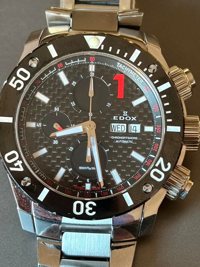 Edox heren horloge, Sieraden, Tassen en Uiterlijk, Horloges | Heren, Ophalen of Verzenden, Zo goed als nieuw, Staal, Overige merken