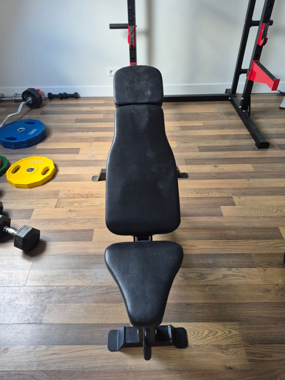 Verstelbare fitnessbank voor krachttraining, Ophalen of Verzenden, Gebruikt, Benen, Fitnessbank