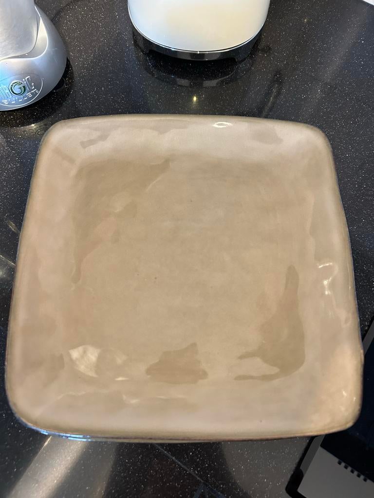Set van 6 beige vierkante dinerborden - Xenos, Ophalen, Keramiek, Zo goed als nieuw, Bord(en)