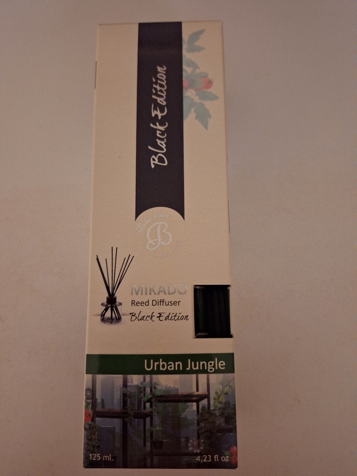 Mikado geurstokjes Black Edition Urban Jungle 125ml, Ophalen, Zwart, Nieuw, Modern