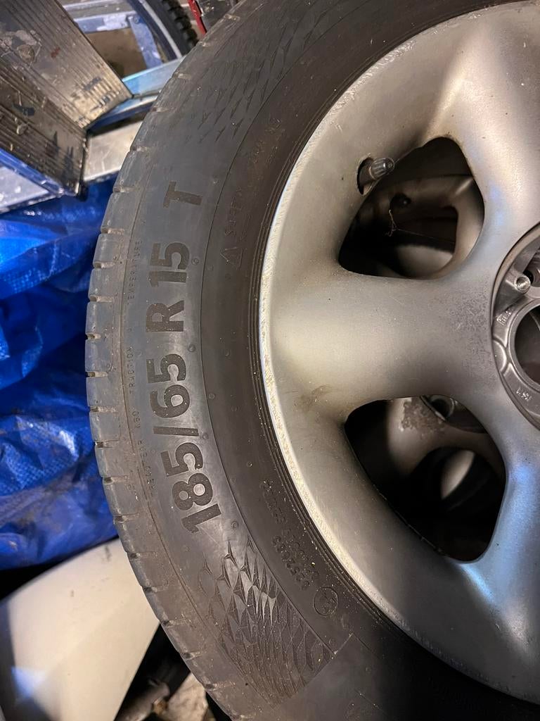 Continental zomerbanden set incl velg 185/65 r 15 T, Ophalen, Gebruikt