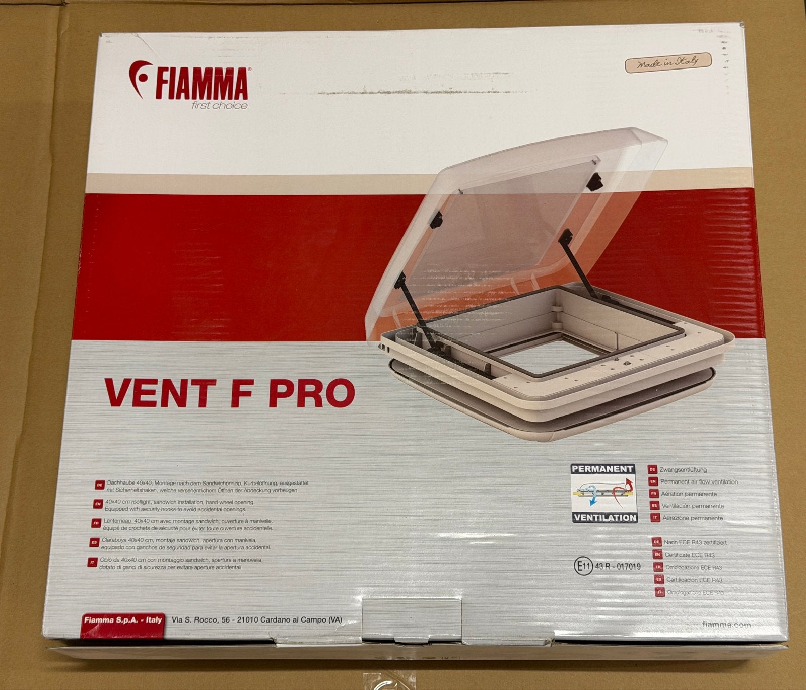 Nieuw Fiamma Vent F Pro dakluik 40x40 cm, Caravans en Kamperen, Ophalen of Verzenden, Nieuw