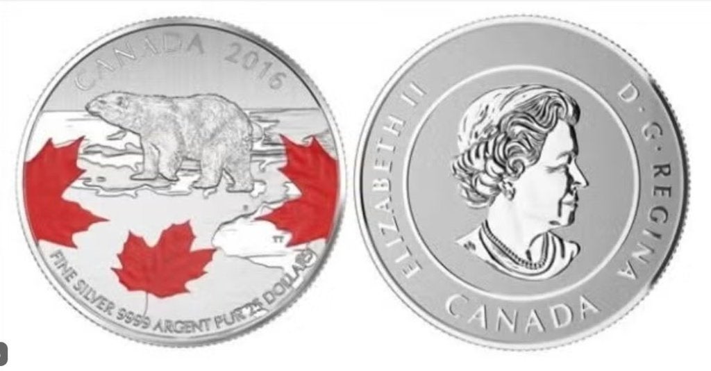 Canada - Colored 25 Dollar 2016 - True North - Uncirculated, Verzenden, Noord-Amerika, Losse munt, Zilver