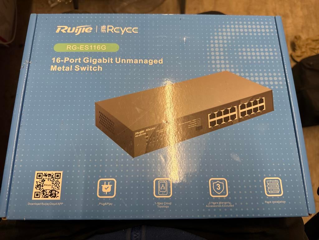 Ruijie Reyee RG-ES116G 16-Poorts Gigabit Unmanaged Switch, Ophalen of Verzenden, Nieuw