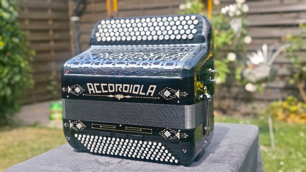 Accordiola Superstar, Muziek en Instrumenten, Accordeons, Gebruikt, Met koffer, 120-bas, Ophalen