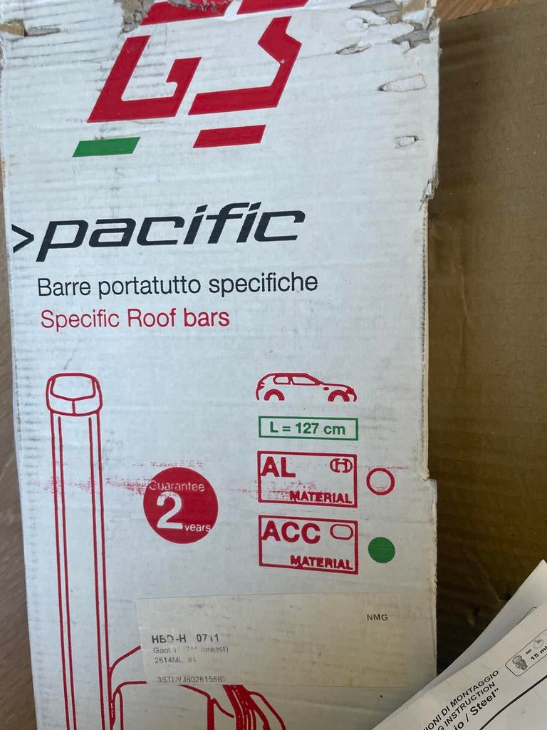 Pacific Dakdragers 127 cm - Nieuw in doos, Auto diversen, Dakdragers, Ophalen of Verzenden, Zo goed als nieuw