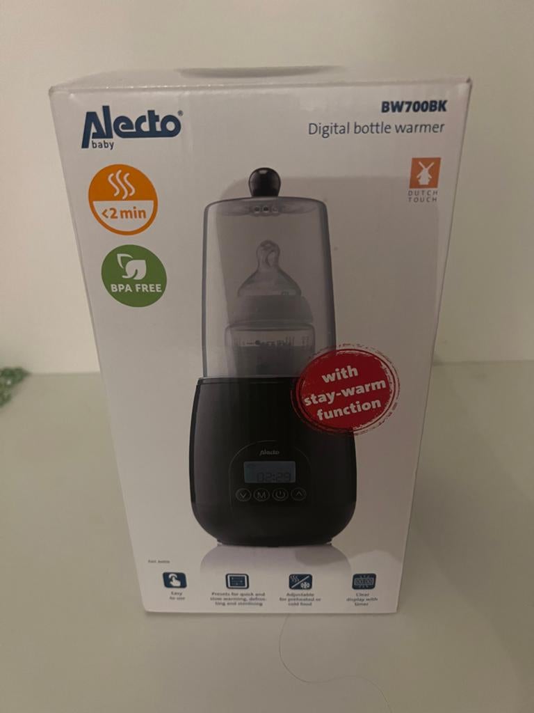 Alecto BW700BK Digitale Flessenwarmer met Warmhoudfunctie, Ophalen, Nieuw, Flessen- of potjesverwarmer
