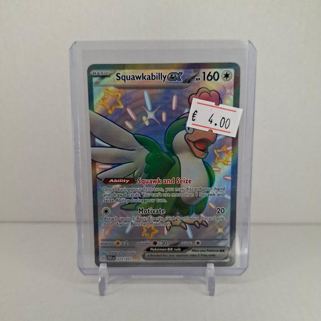 Squawkabilly ex 160 HP Pokémon kaart 223/091, Ophalen, Zo goed als nieuw, Losse kaart