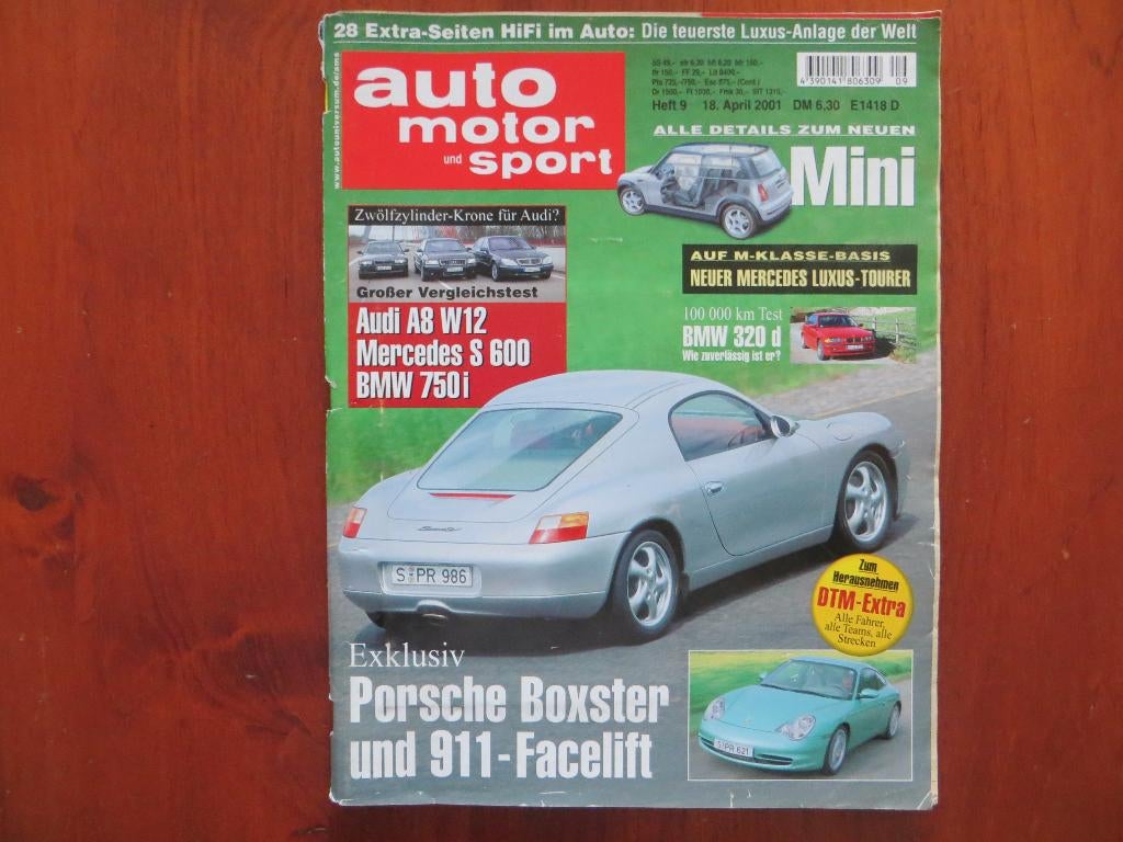 Auto Motor und Sport 9 2001 Porsche Boxster, 911 Facelift, Ophalen of Verzenden, Nieuw, Porsche