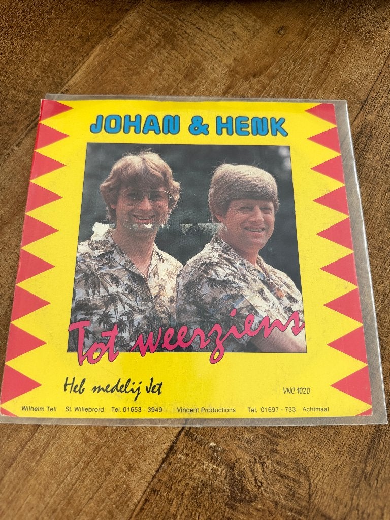 Johan en Henk-Tot Weerziens, 7 inch, Single, Ophalen of Verzenden, Zo goed als nieuw