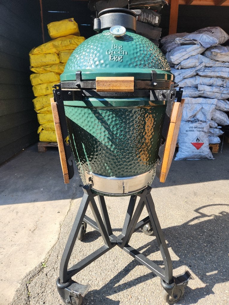 Big Green Egg Medium BBQ Kamado Barbecue, Ophalen of Verzenden, Zo goed als nieuw, Big Green Egg, Met accessoires