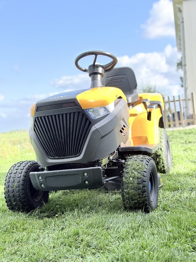 STIGA e-Ride C500 elektrische zitmaaier, Tuin en Terras, Zitmaaiers, Zo goed als nieuw, Minder dan 90 cm, Elektrische starter