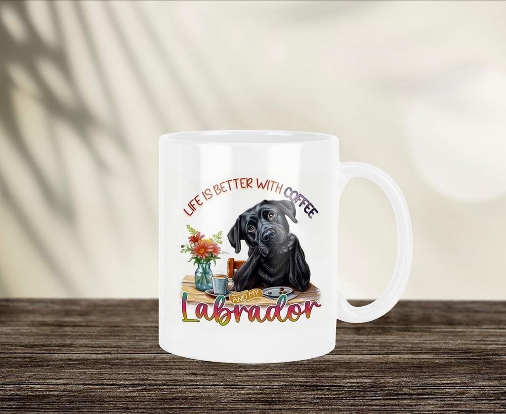 Life is better with coffee and my Labrador mok, Verzenden, Nieuw, Overige stijlen, Kop(pen) en/of Schotel(s)