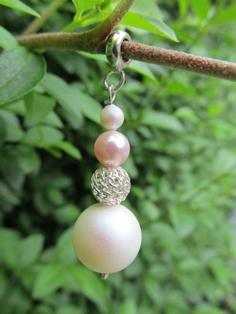 Hanger Liselot swarovski parels-kraal zilver, Ophalen, Nieuw, Roze, Met parel