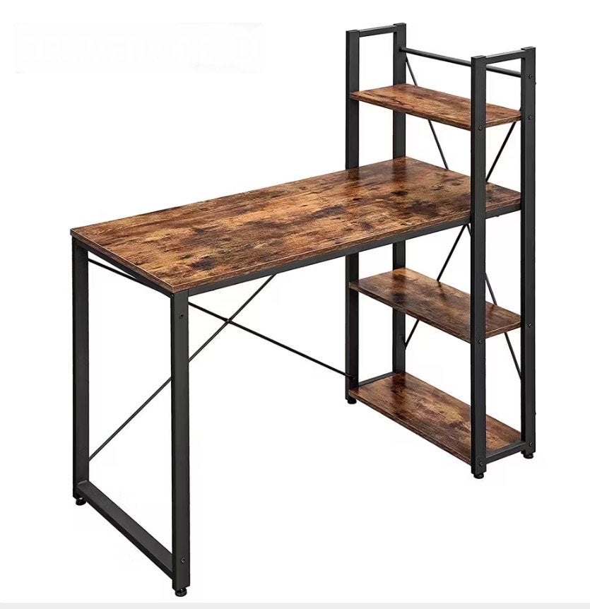 Nieuw in doos! Bureau met Opbergrek - Hout en Metaal, Huis en Inrichting, Ophalen, Opbergruimte, Hout, Industrieel