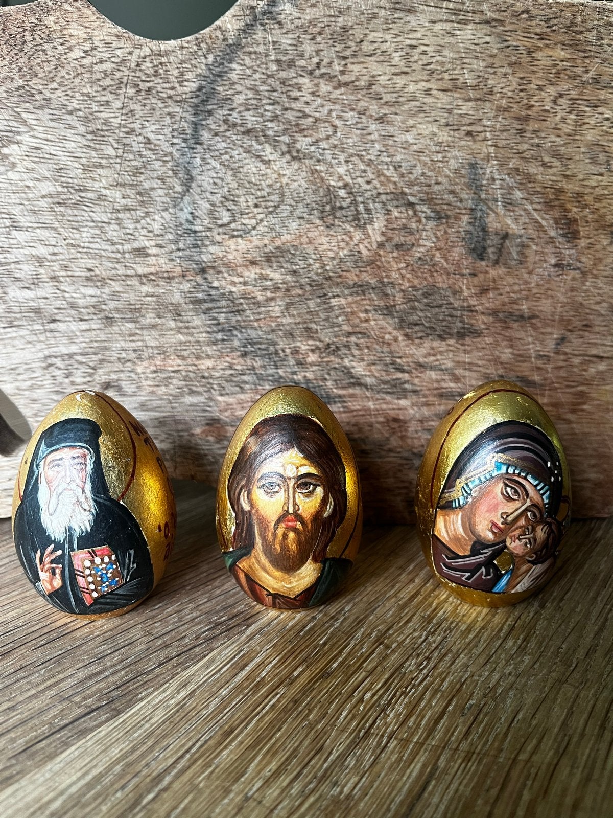 Handgeschilderde Griekse Iconen op Gouden Eieren, Antiek en Kunst, Ophalen of Verzenden