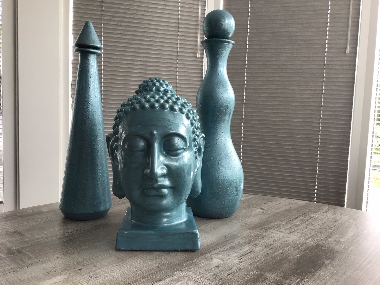 BOEDDHA MET 2 SIERVAZEN TURQUOISE, Ophalen, Gebruikt