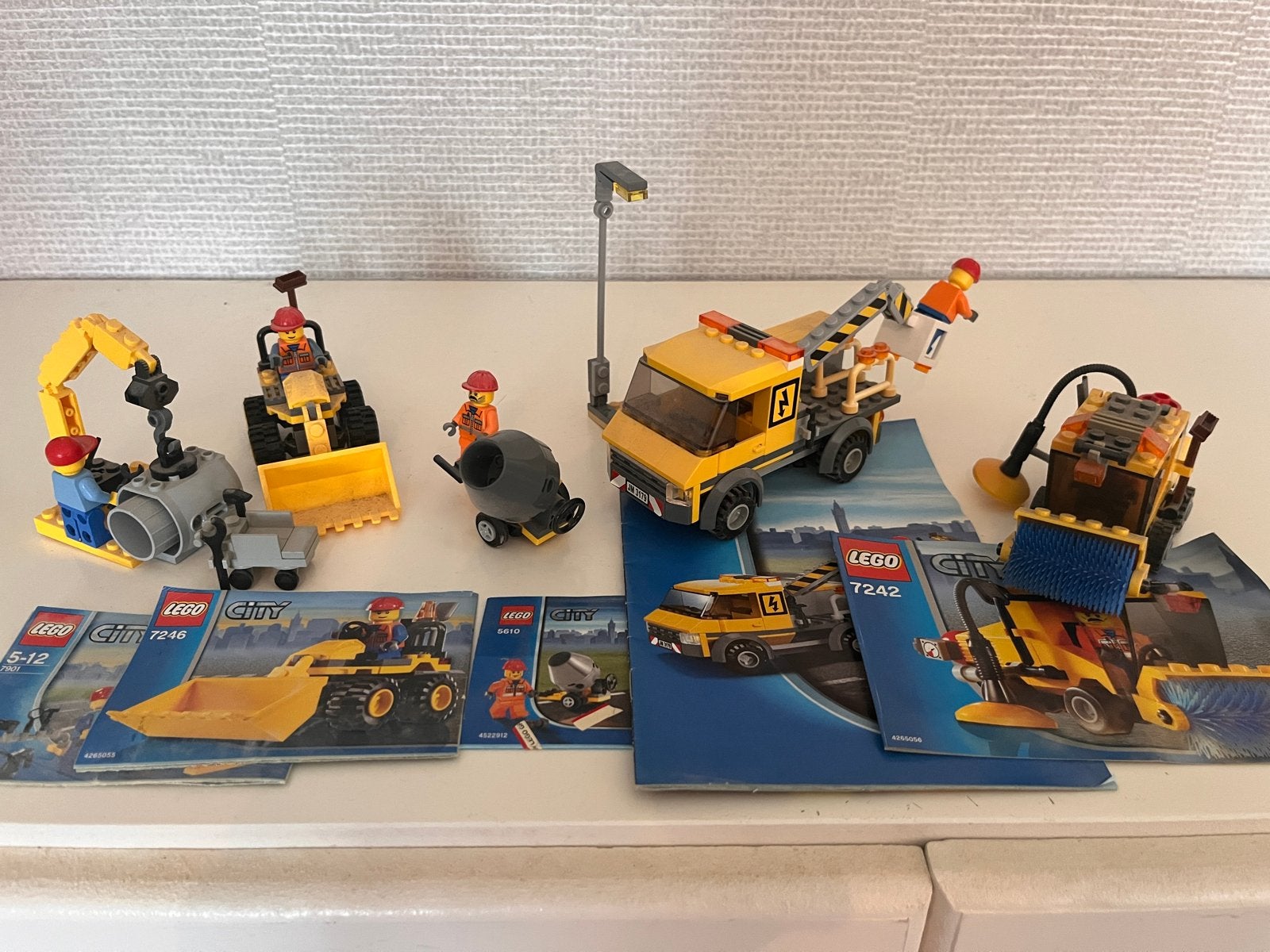 Lego City Bouwvoertuigen Set - Nummers 7901, 7246, 5610, 724, Ophalen, Gebruikt