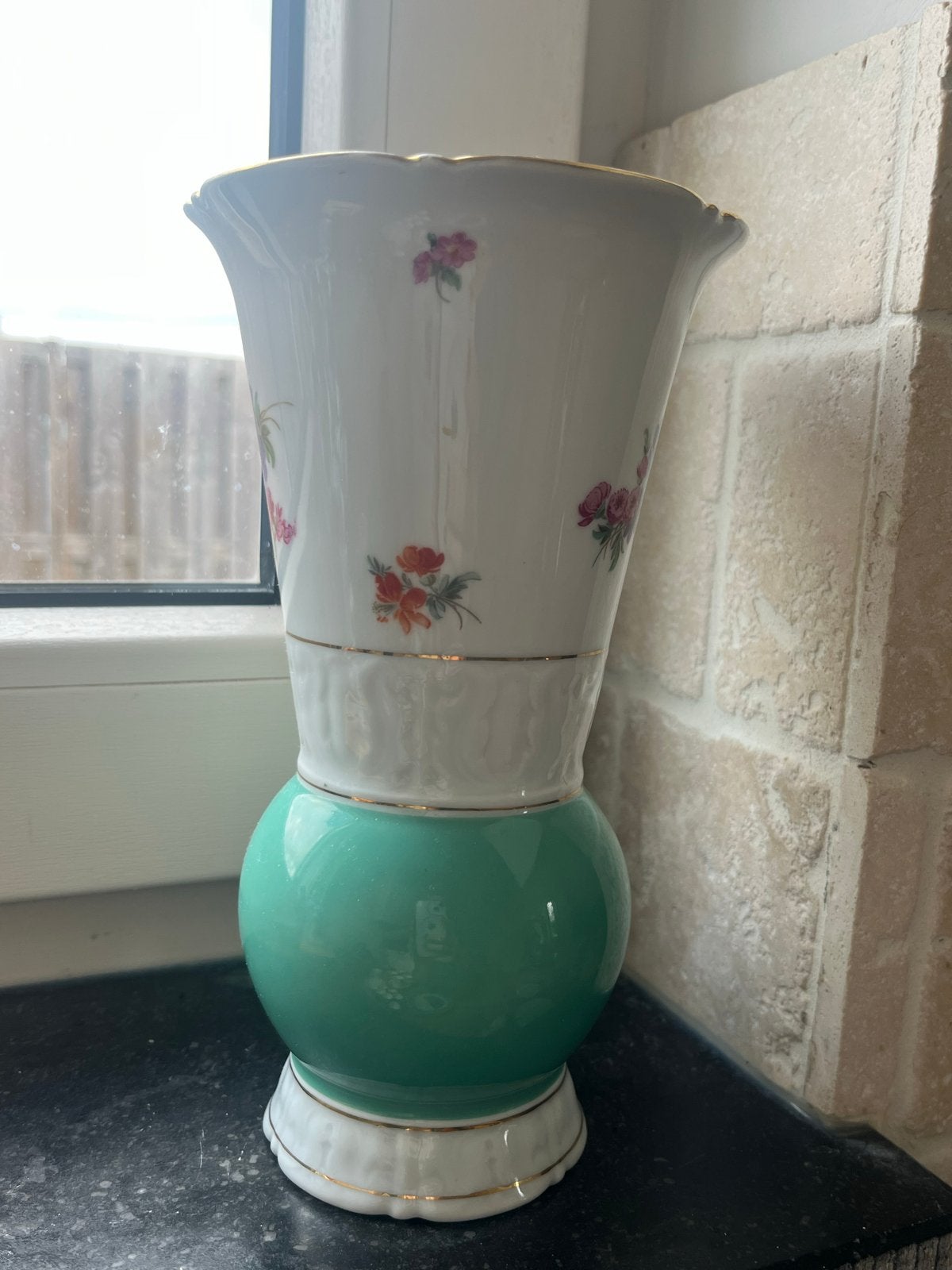 Kaestner Saxonia Vaas - Vintage Porselein met Bloemen, Ophalen of Verzenden