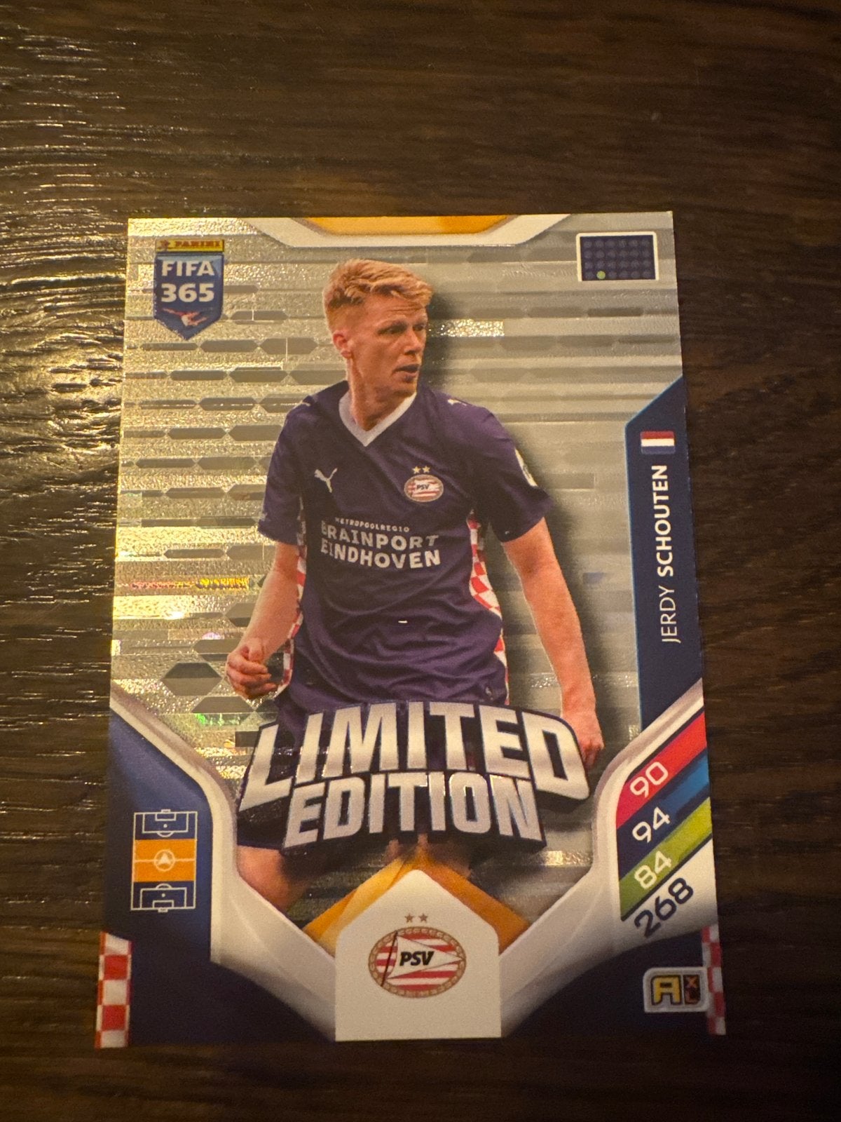 Jerdy Schouten Limited Edition Panini FIFA 365 kaart PSV, Ophalen of Verzenden, Zo goed als nieuw, PSV, Spelerskaart