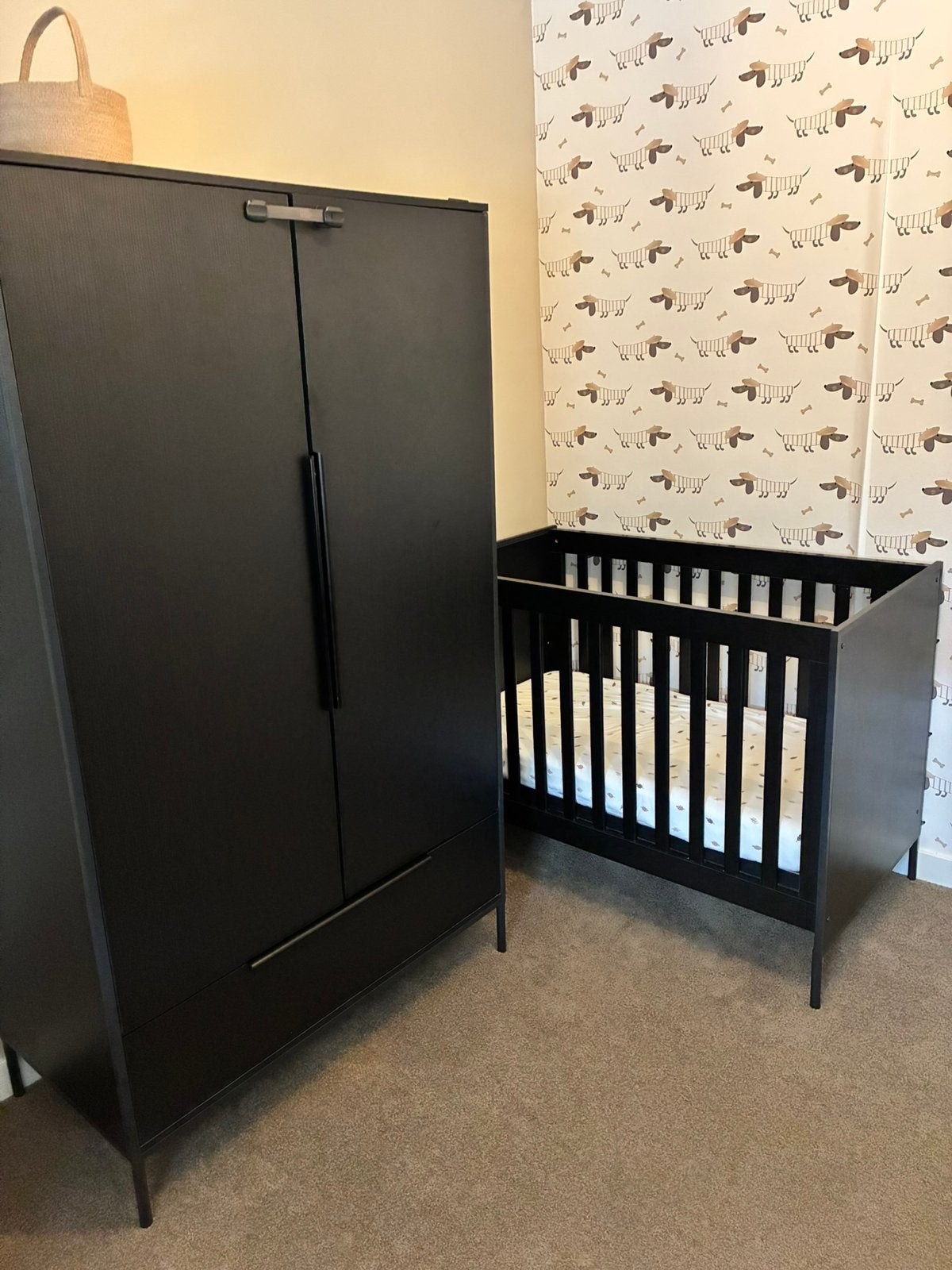 Zwarte babykamer marble, Kinderen en Baby's, Kinderkamer | Complete kinderkamers, Ophalen, Zo goed als nieuw, Jongetje of Meisje