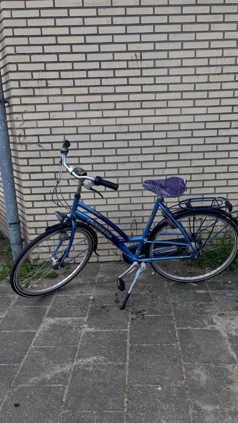 Gazelle fiets blauw met regenhoes en verlichting, Ophalen, Velgrem, Versnellingen, Gazelle