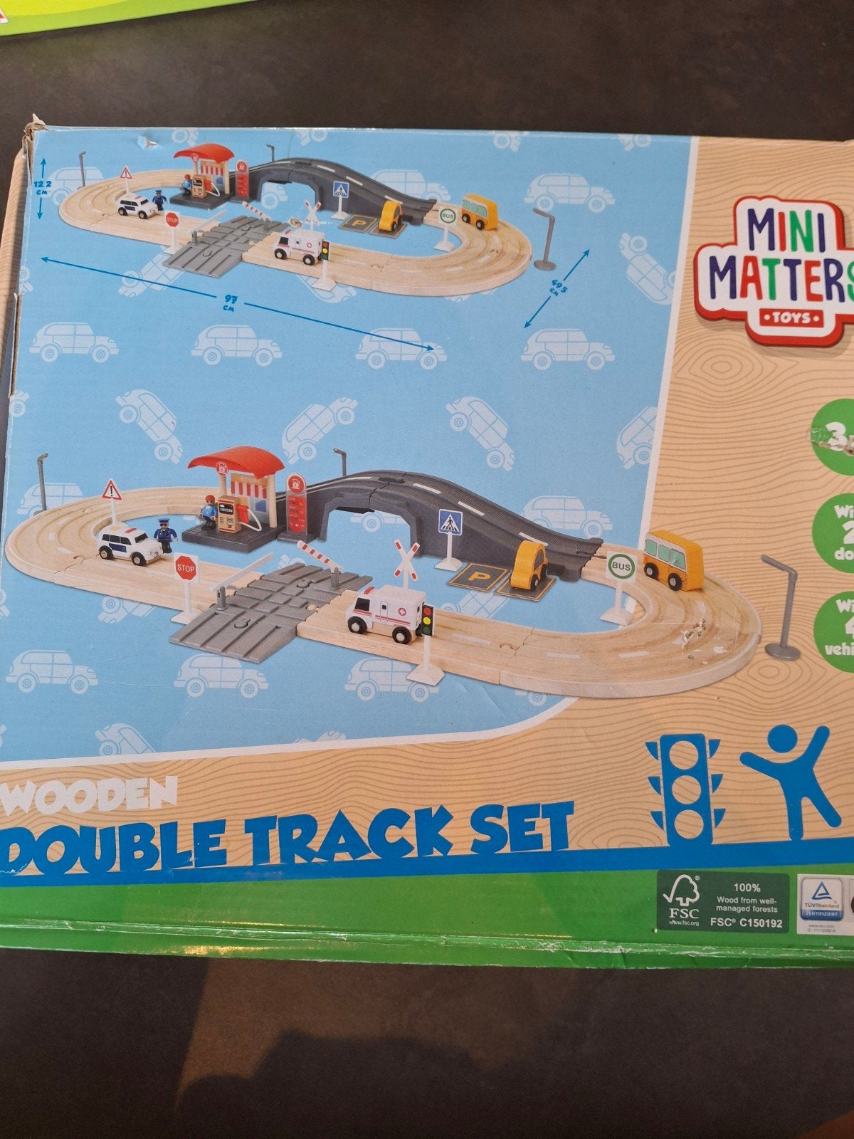Mini Matters Houten Dubbel Spoor Set - 40-delig, Ophalen of Verzenden, Gebruikt