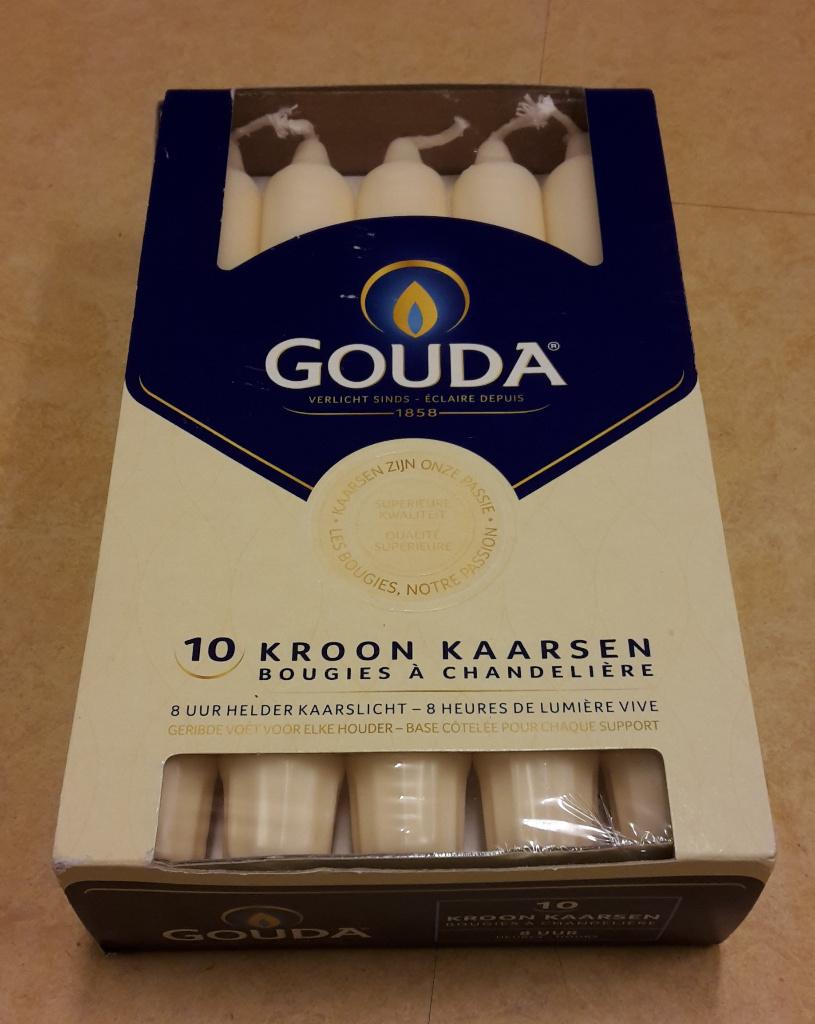 10 Kroon Kaarsen Gouda (20 cm kleur: ivoor) [Nieuw], Ophalen, Overige materialen, Overige kleuren, Nieuw