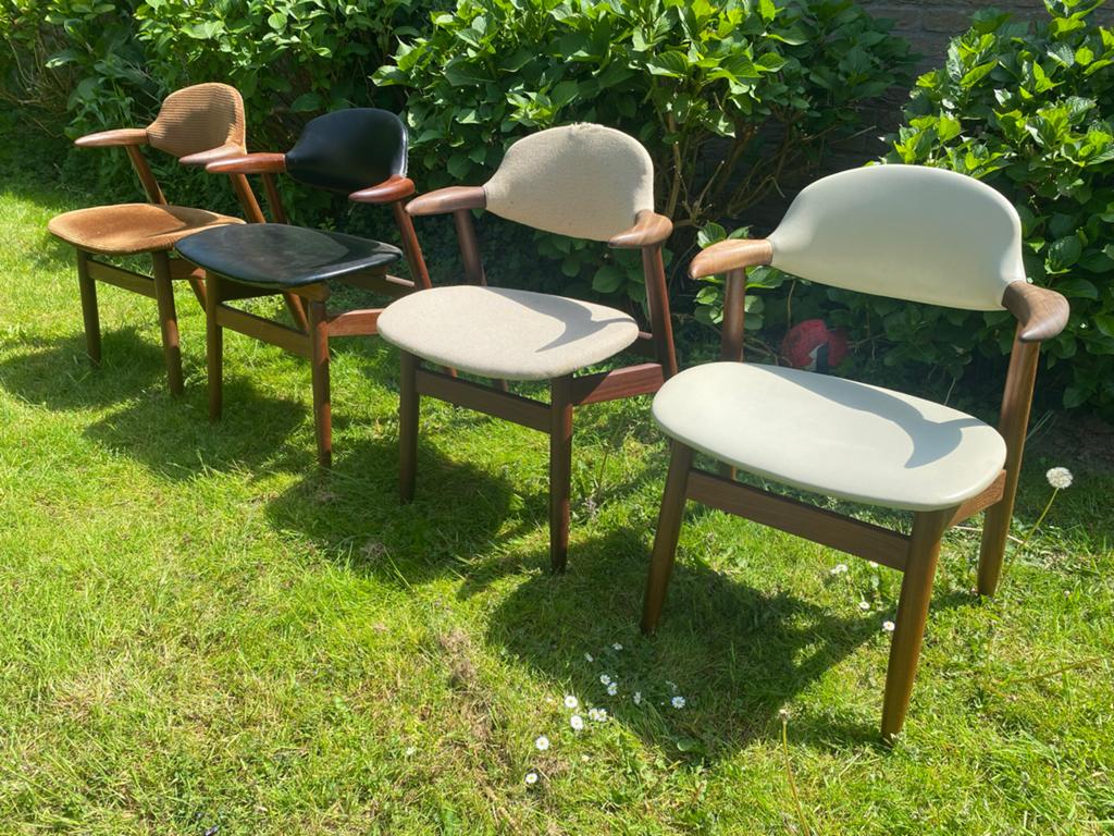 Set van 4 vintage Tijsseling koehoornstoelen, Ophalen