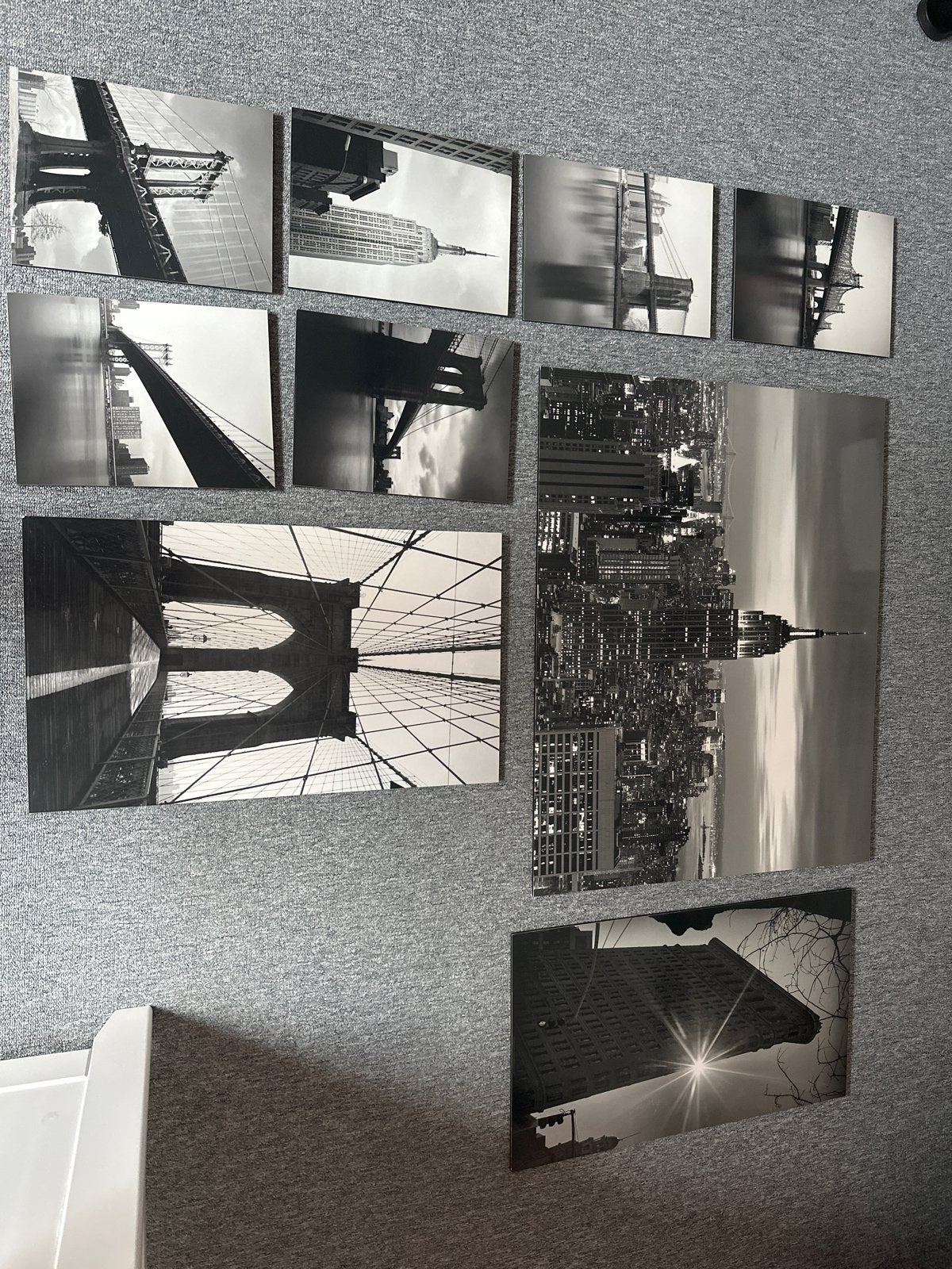 Wanddecoratie New York - Set van 9 Zwart-Wit Canvassen, Ophalen, Gebruikt, Schilderij, Zwart