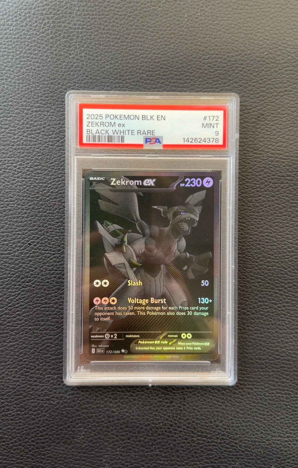 Zekrom ex #172 | PSA 9 | Pokemon Black Bolt | Ruil Mogelijk, Ophalen of Verzenden, Zo goed als nieuw, Foil