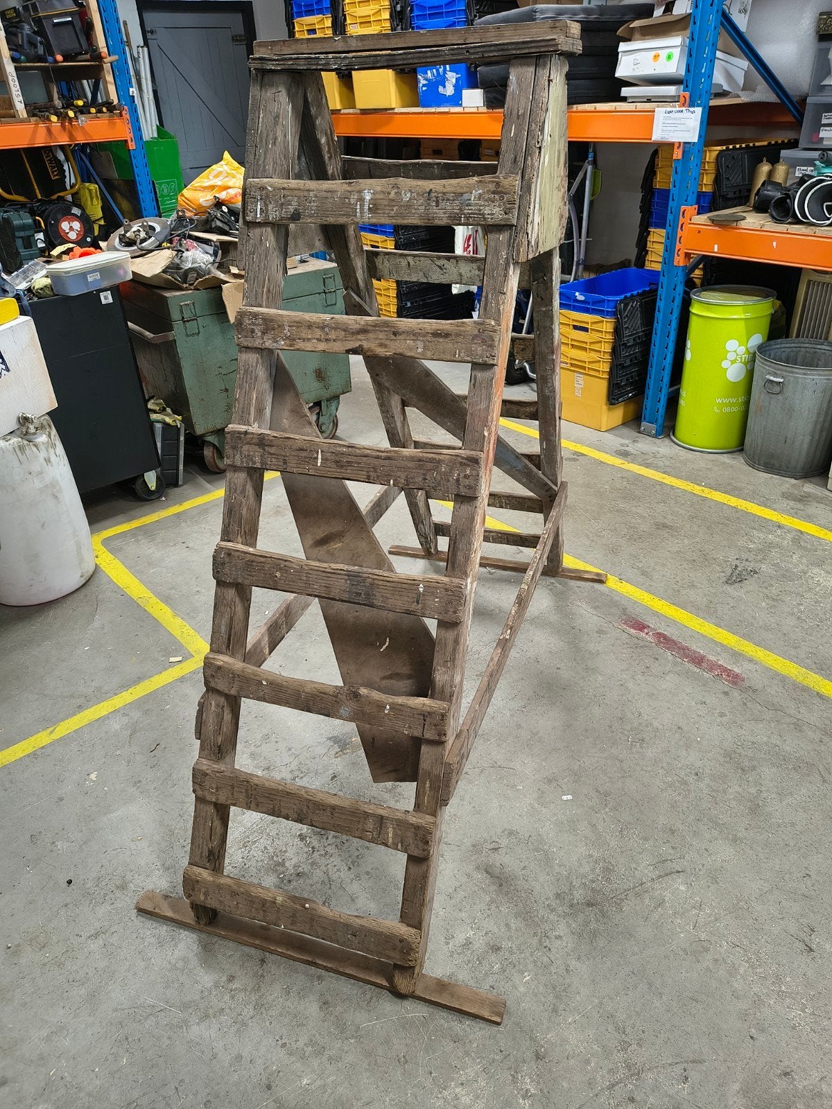 Vintage houten schilder trap, Ophalen, Gebruikt, ., Minder dan 2 meter