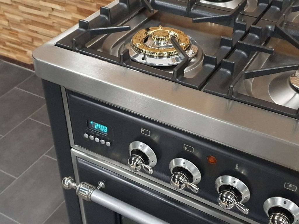 🔥Luxe Boretti Majestic Fornuis 90cm antraciet + rvs 6 pits, Witgoed en Apparatuur, Niet ingevuld, 60 cm of meer, Niet ingevuld