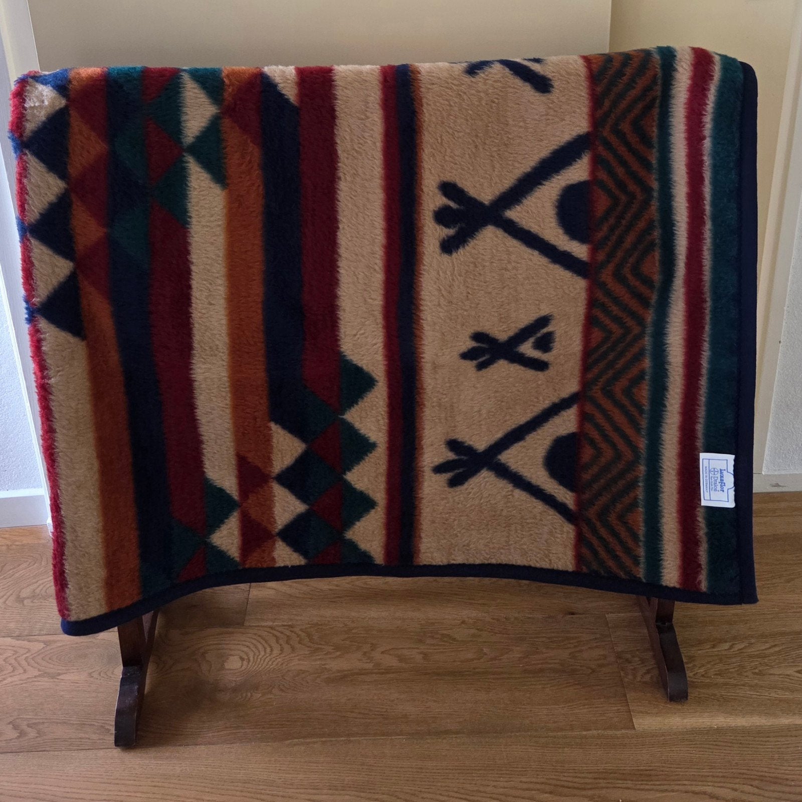 Vintage Bayer Luxaflor Dralon Deken – Tipi / Southwest, Ophalen of Verzenden, Zo goed als nieuw