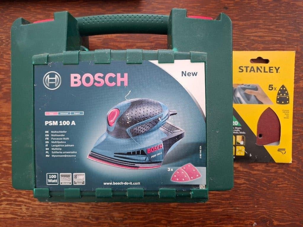 Schuurmachine Bosch PSM 100 A, Ophalen, Gebruikt, Minder dan 600 watt, Vlakschuurmachine