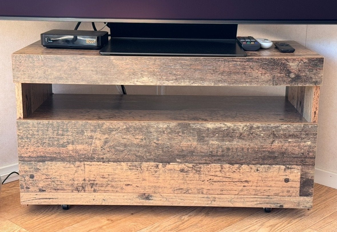 Tv meubel met LED licht en opbergruimte - nieuw, Ophalen, Gebruikt, 50 tot 100 cm, Minder dan 100 cm