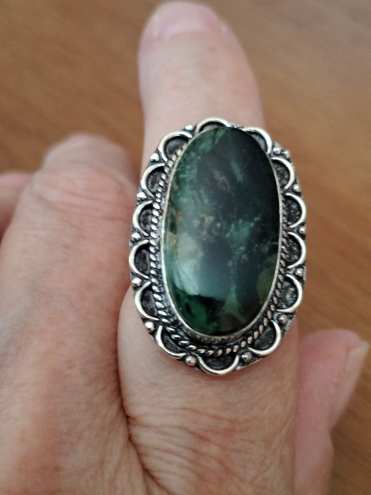 Zilveren ring met seraphiniet maat 18, 18 tot 19, Overige kleuren, Verzenden, Nieuw