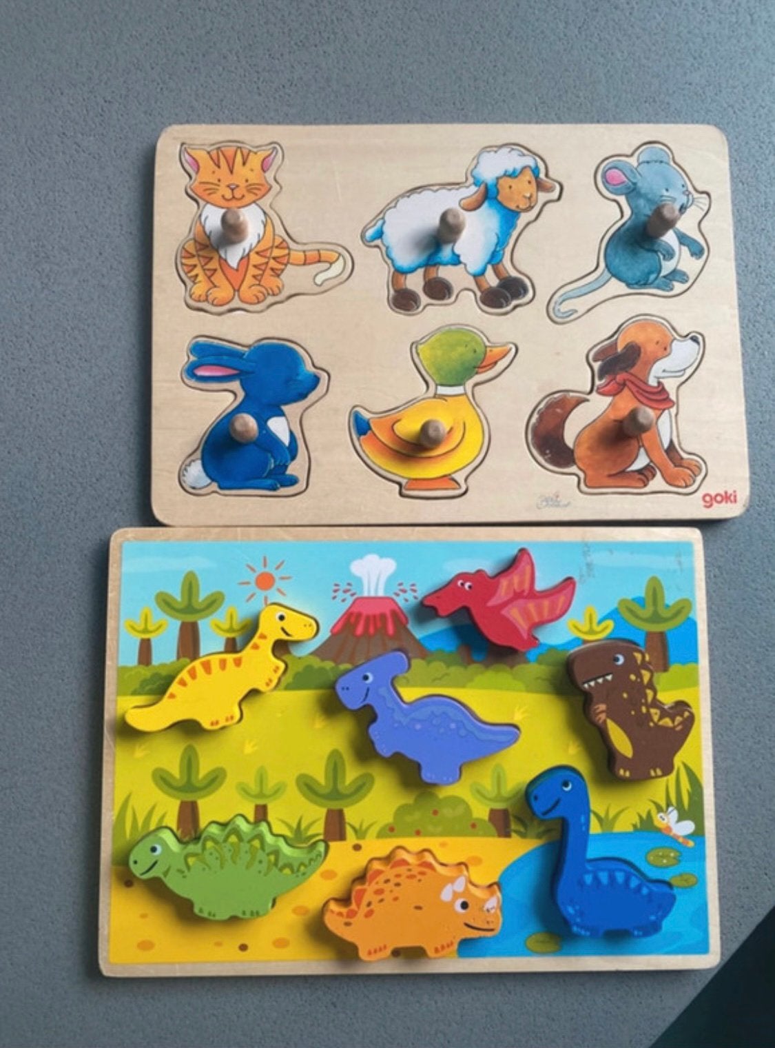 2 houten puzzels, Ophalen of Verzenden, Zo goed als nieuw, 6 maanden tot 2 jaar