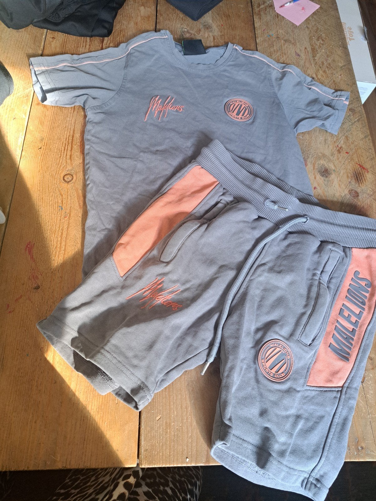 Malelions set maat 140 - T-shirt en korte broek, Gebruikt, Malelions, Ophalen of Verzenden, Setje