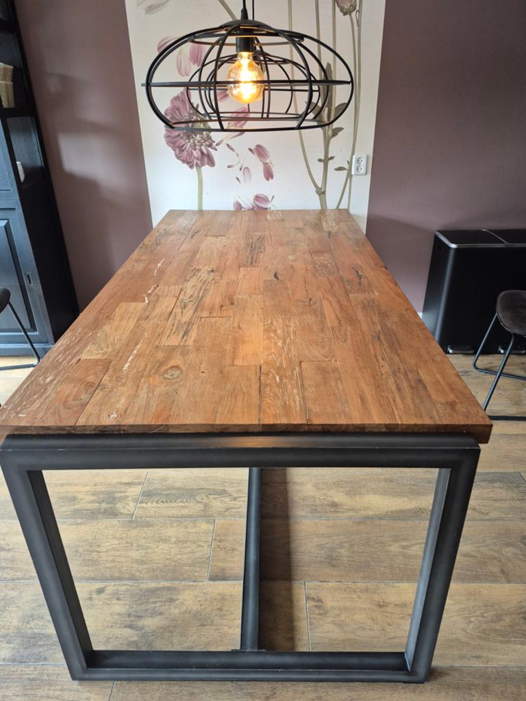 Teakhouten eettafel 2.00x1.00 - Henders & Hazel, Ophalen, Gebruikt, 100 tot 150 cm, Teakhout