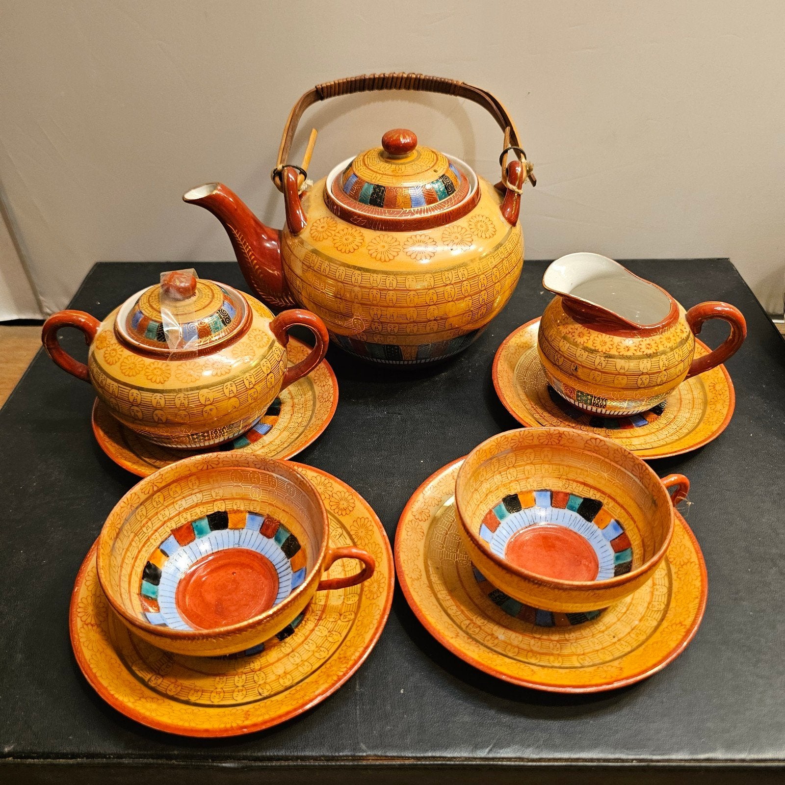 Vintage Japans theeservies duizend gezichtjes, Antiek en Kunst, Ophalen of Verzenden