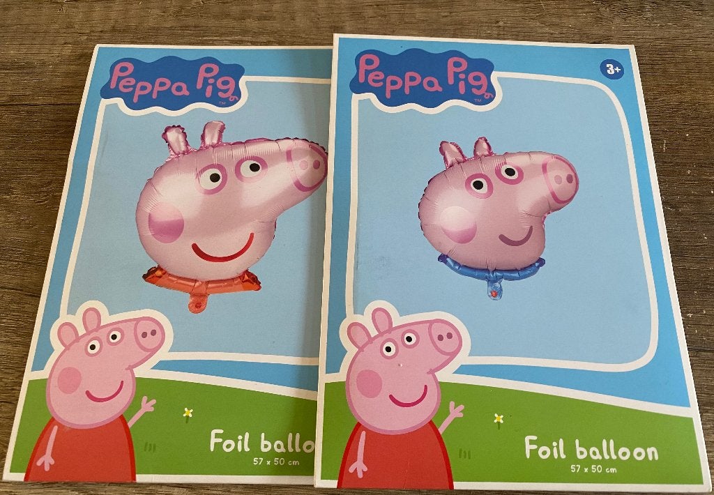Ballon Peppa Pig Foil balloon 2 stuks nieuw, Ophalen of Verzenden, Nieuw, Versiering, Verjaardag