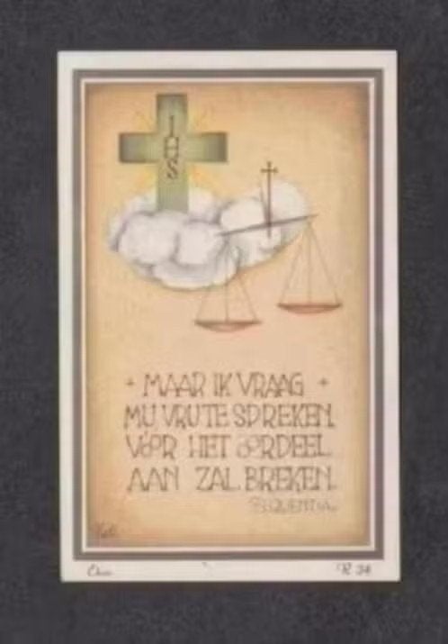 Bidprentje Vos van der Heijden Almelo Enschede 1949., Ophalen of Verzenden, Bidprentje