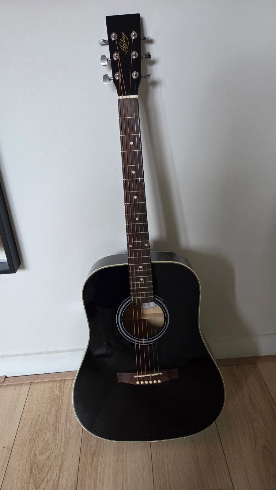 Hudson Standard Series gitaar - Zwart, Ophalen of Verzenden, Zo goed als nieuw, Western- of Steelstringgitaar