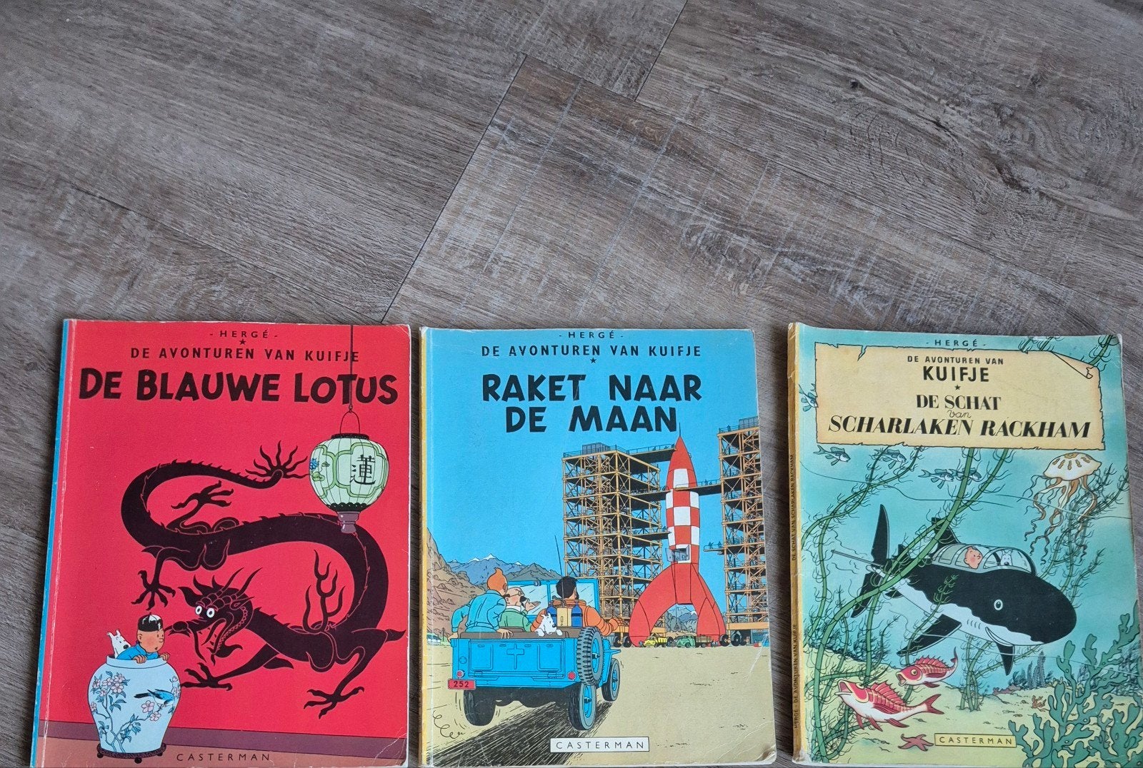 Kuifje stripboeken 4 stuks, Meerdere stripboeken, Ophalen of Verzenden, Gelezen, Hergé