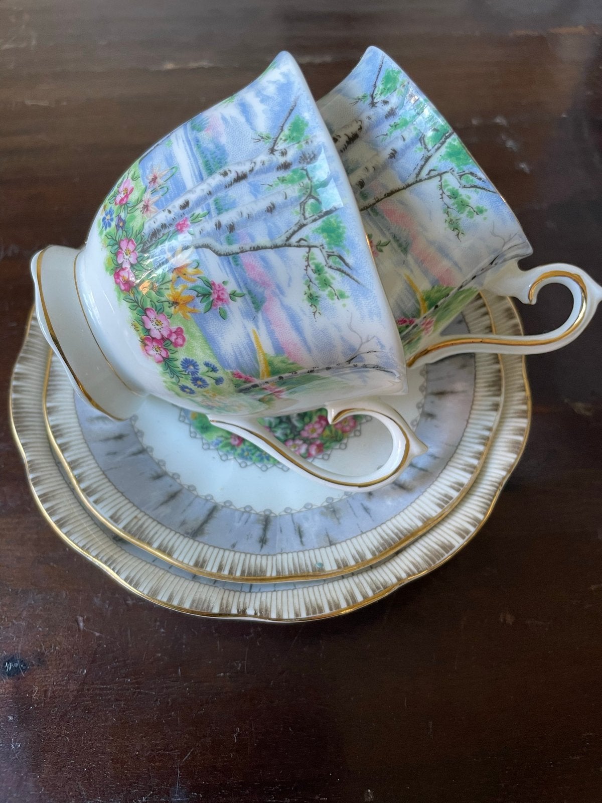 Royal Albert Bone China 'SilverBirch' kop en schotel, Ophalen