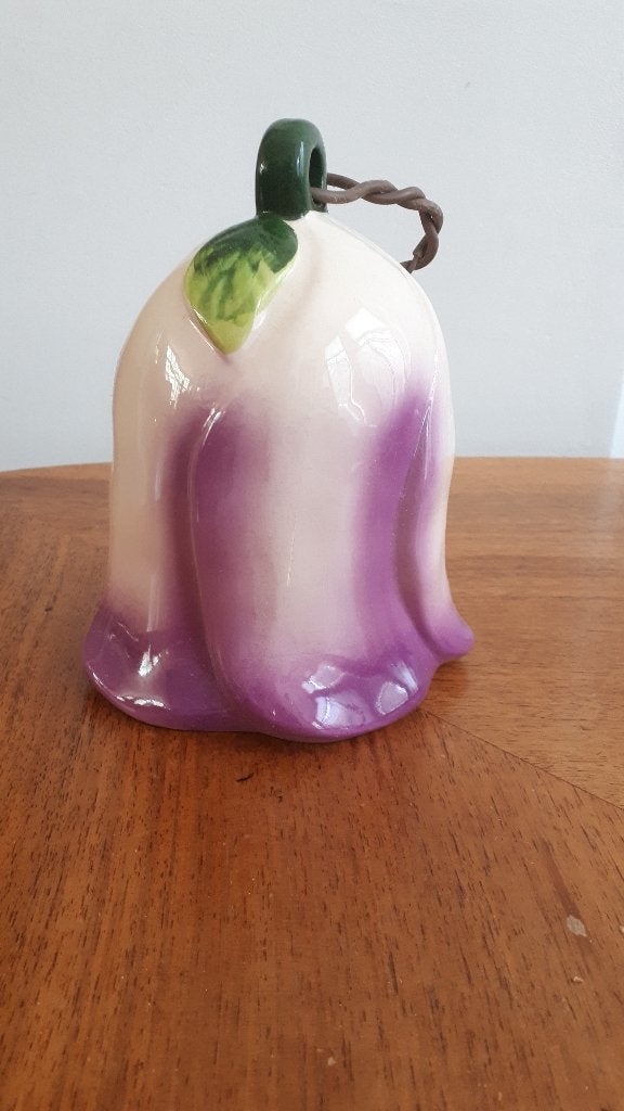 Keramieke bloem: klok met klepel, Ophalen of Verzenden, Zo goed als nieuw, Paars, Steen/keramiek