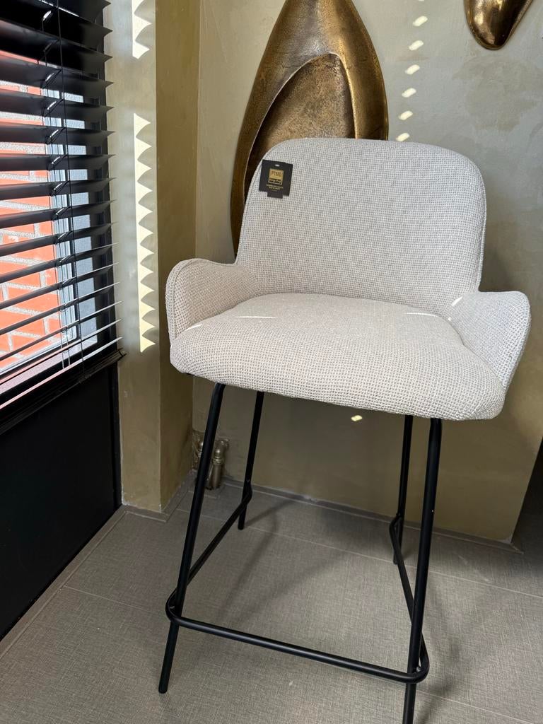 Nieuw Luxe Barkruk van PTMD - creme  stof, Met voetsteun, 60 tot 90 cm, Nieuw, Ophalen of Verzenden